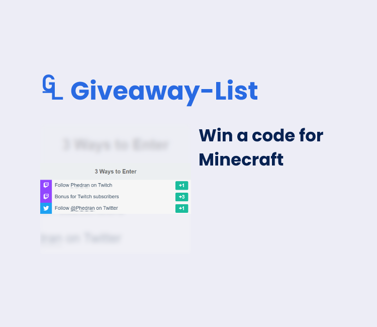 Win a code for Minecraft - Gleam Giveaway