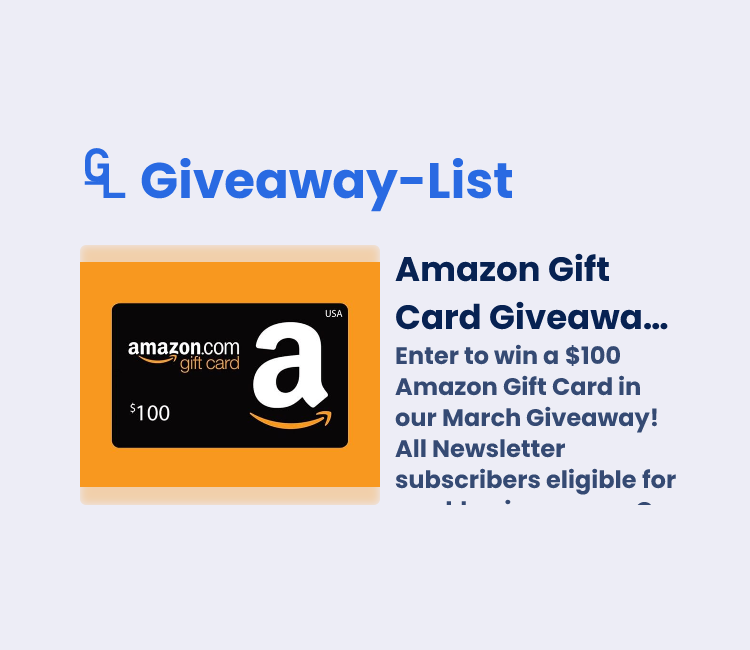 Amazon Gift Card Giveaway - March 2026 - Gleam