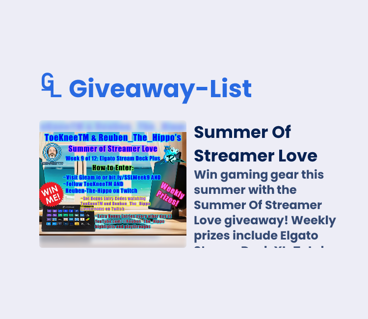 Summer Of Streamer Love - Gleam Giveaway