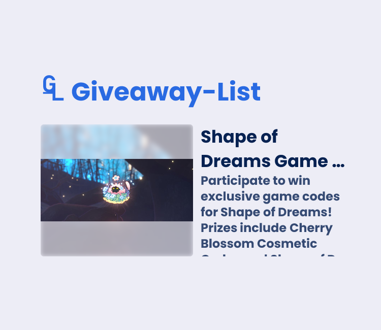 Shape of Dreams Game Code Giveaway - Gleam