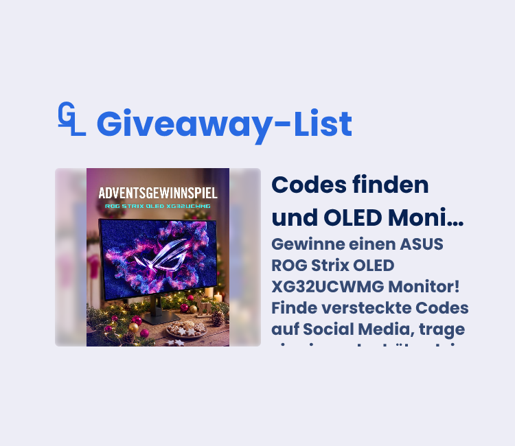 🔎Codes finden und OLED Monitor gewinnen!🎁 - Gleam Giveaway