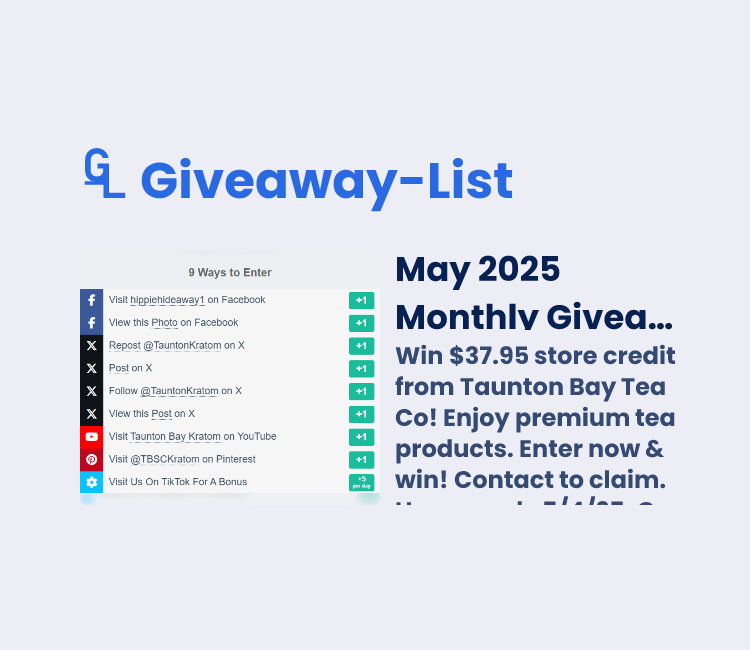 May 2025 Monthly Giveaway - Gleam