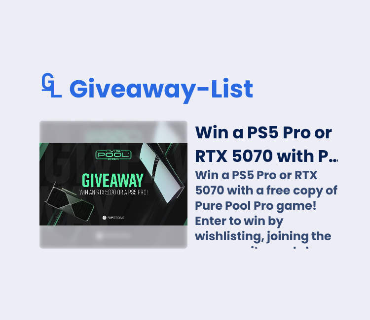 Win a PS5 Pro or RTX 5070 with Pure Pool Pro! - Gleam Giveaway