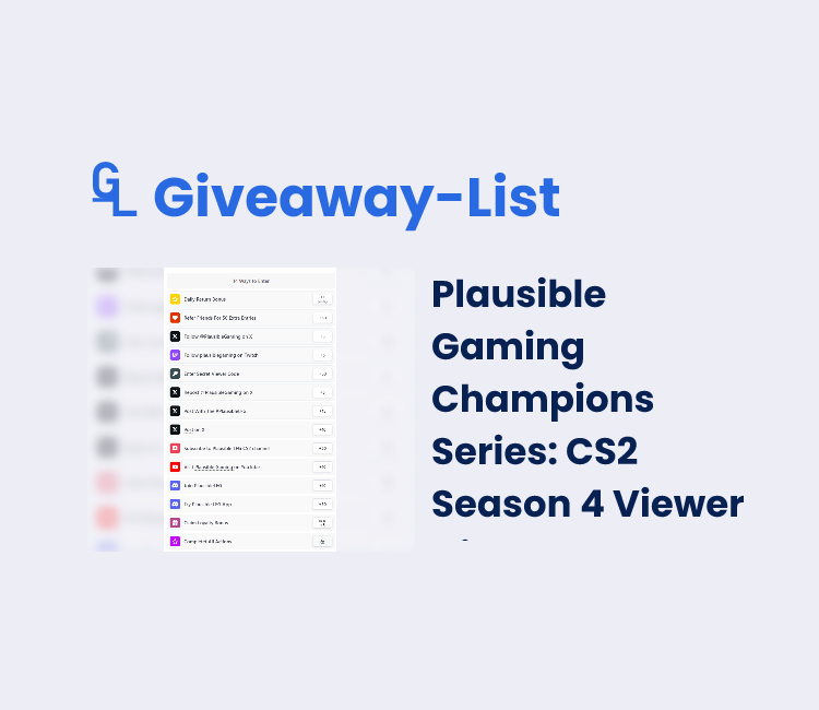 Plausible Gaming Champions Series: CS2 Season 4 Viewer Giveaway - Gleam