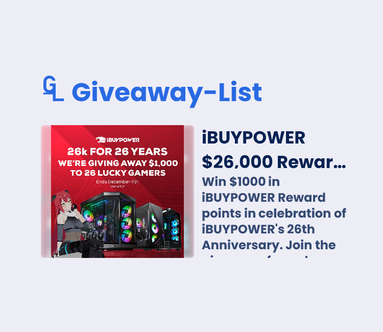 iBUYPOWER $26,000 Reward Point Giveaway - Gleam