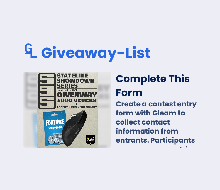 Complete This Form - Gleam Giveaway
