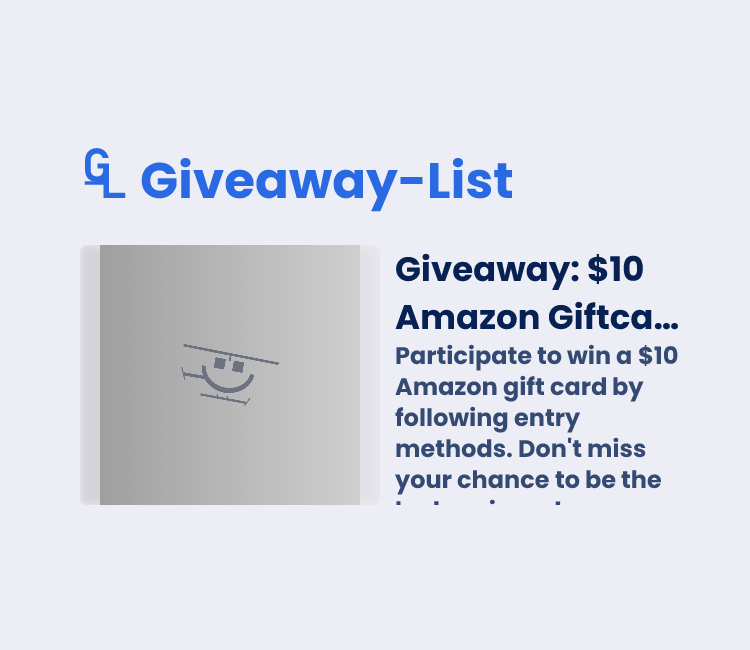 Giveaway: $10 Amazon Giftcard #usa - Rafflecopter