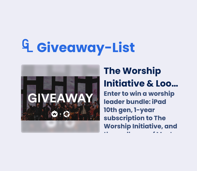 The Worship Initiative & Loop Community Giveaway - SweepWidget