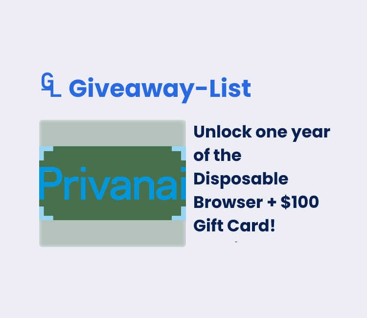 Unlock one year of the Disposable Browser + $100 Gift Card! Details ...